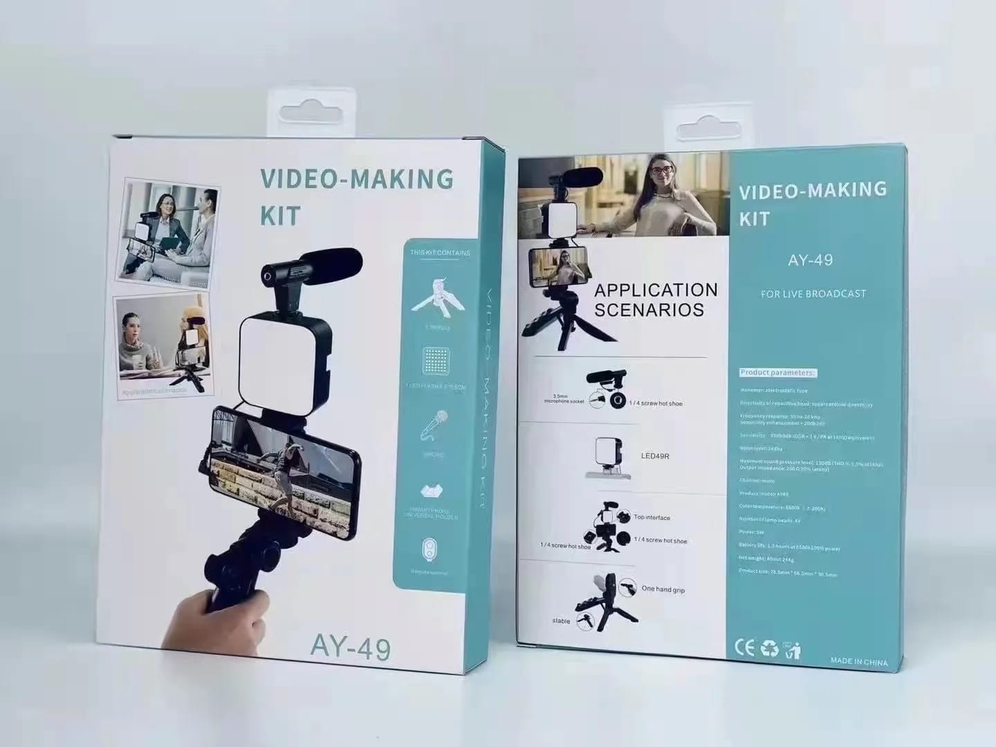 Professional Smartphone Vlogging Kit with LED Light, Microphone & Bluetooth Remote