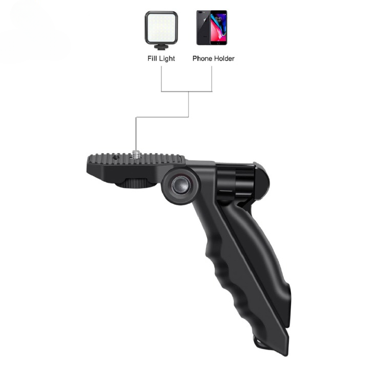 Professional Smartphone Vlogging Kit with LED Light, Microphone & Bluetooth Remote