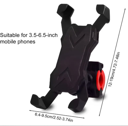Universal Motorcycle & Bicycle Phone Holder – 360° Adjustable Handlebar Mount