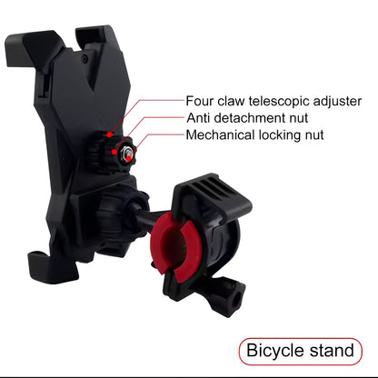 Universal Motorcycle & Bicycle Phone Holder – 360° Adjustable Handlebar Mount