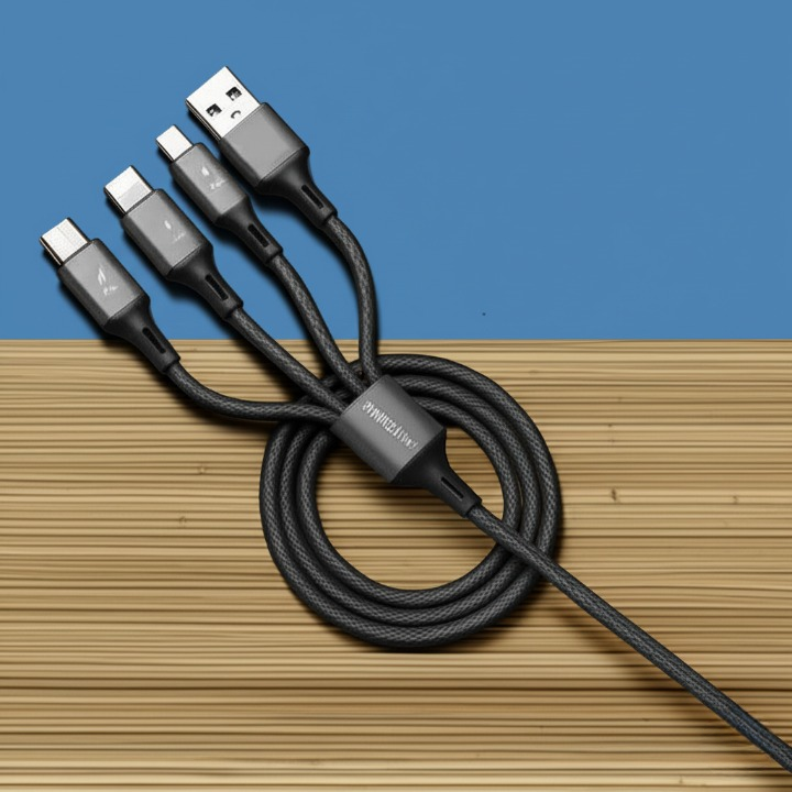 Interlink 3-in-1 Fast Charging Cable – USB to Type-C, Lightning & Micro USB
