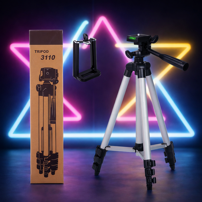 3110 Adjustable Camera & Mobile Tripod Stand with Phone Holder