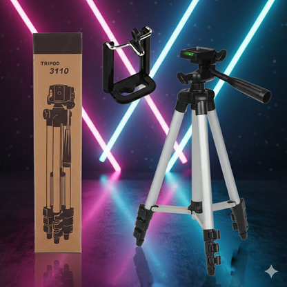 3110 Adjustable Camera & Mobile Tripod Stand with Phone Holder