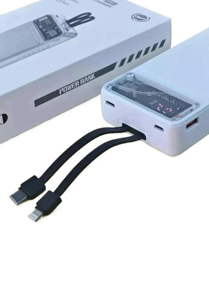Ultra Slim Fast Charging Power Bank with Built-in Cables & LED Display