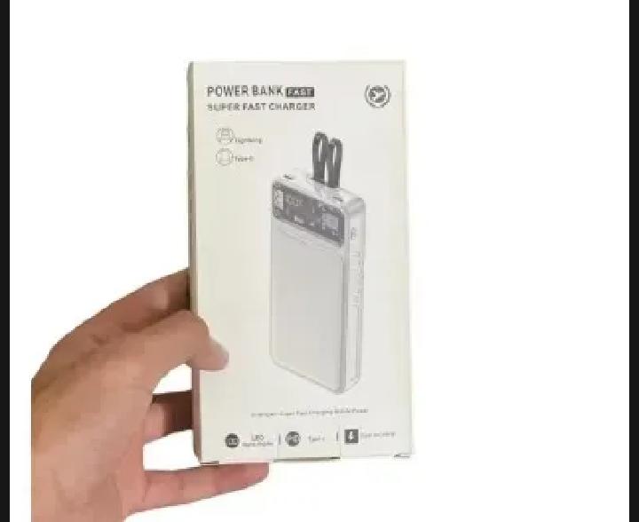 Ultra Slim Fast Charging Power Bank with Built-in Cables & LED Display