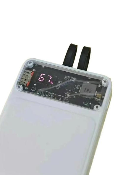 Ultra Slim Fast Charging Power Bank with Built-in Cables & LED Display