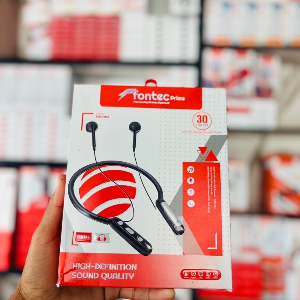 FONTEC Prime Wireless Bluetooth Neckband Earphones – 30 Hours Playtime