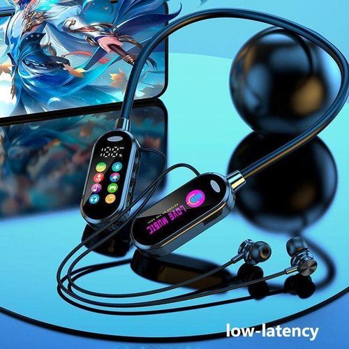 Bluetooth Neckband Wireless Earphones with LED Display & Low Latency