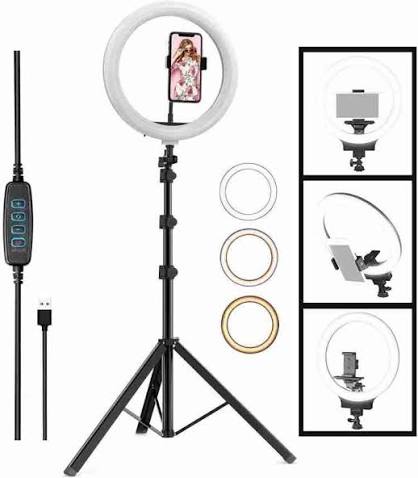 26cm LED Ring Light with 7ft Tripod Stand & Mobile Holder