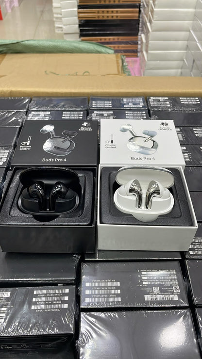 Buds Pro 4 True Wireless Bluetooth Earbuds with Touch Volume Control & Voice Assistant