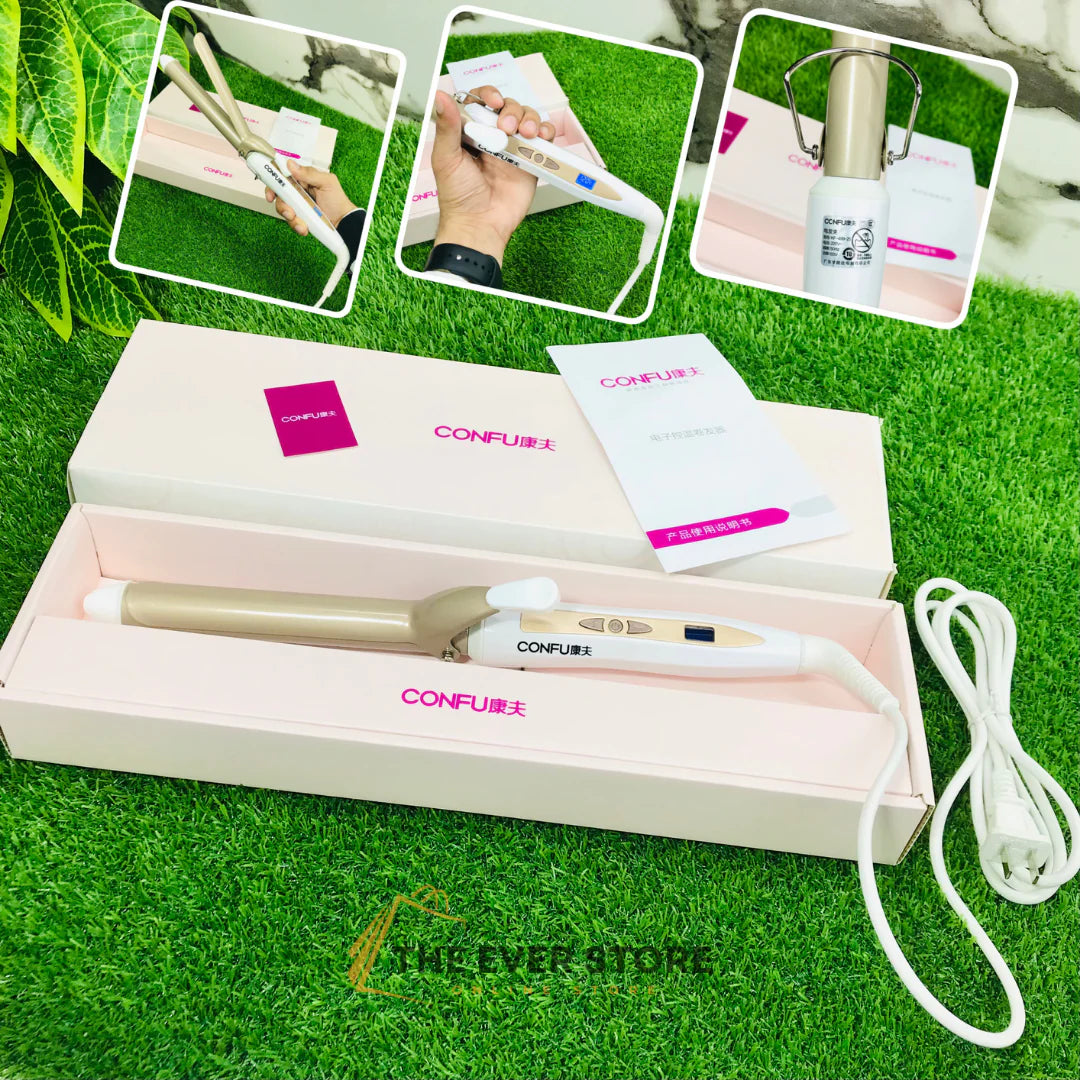 CONFU 2-in-1 Hair Curler & Straightener – Professional Hair Roller Styler