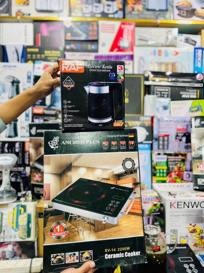 Ramzan Special Offer: Kitchen Combo - RAF Electric Kettle & Ancher Plus Ceramic Cooker (Exclusive Deal)