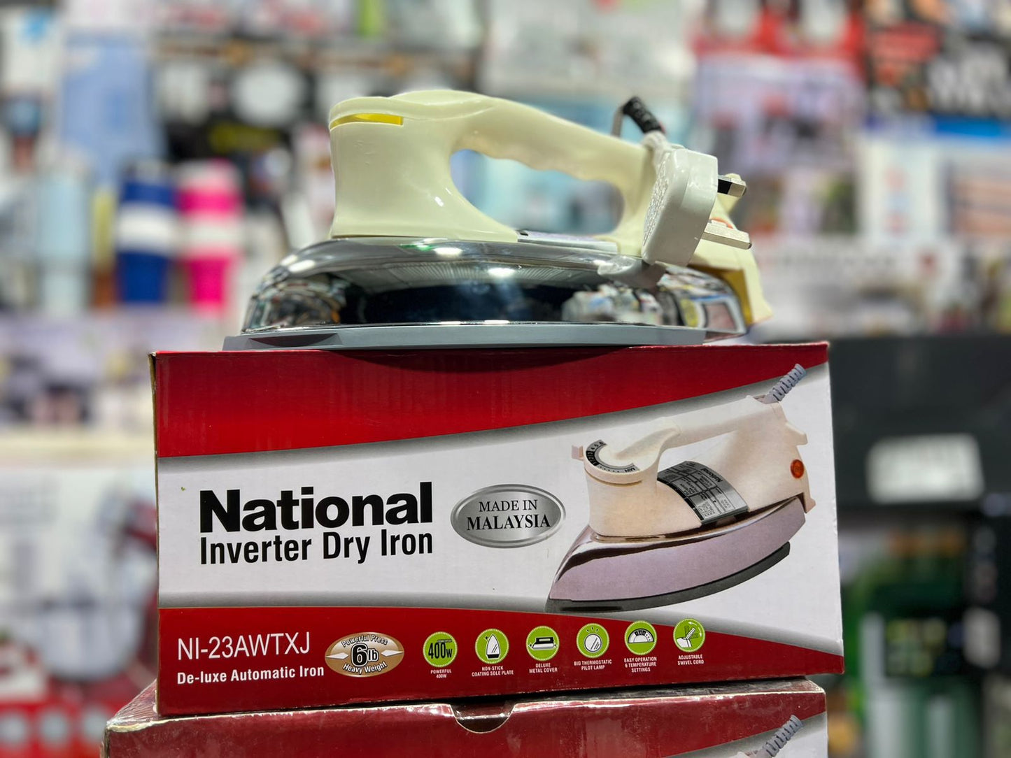 National Automatic Gold Iron 1000W | Japanese Heavy Duty Dry Iron | Non-Stick Gold Plated Soleplate