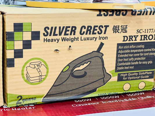 Silver Crest Heavy Weight Luxury Dry Iron – Non-Stick Electric Iron