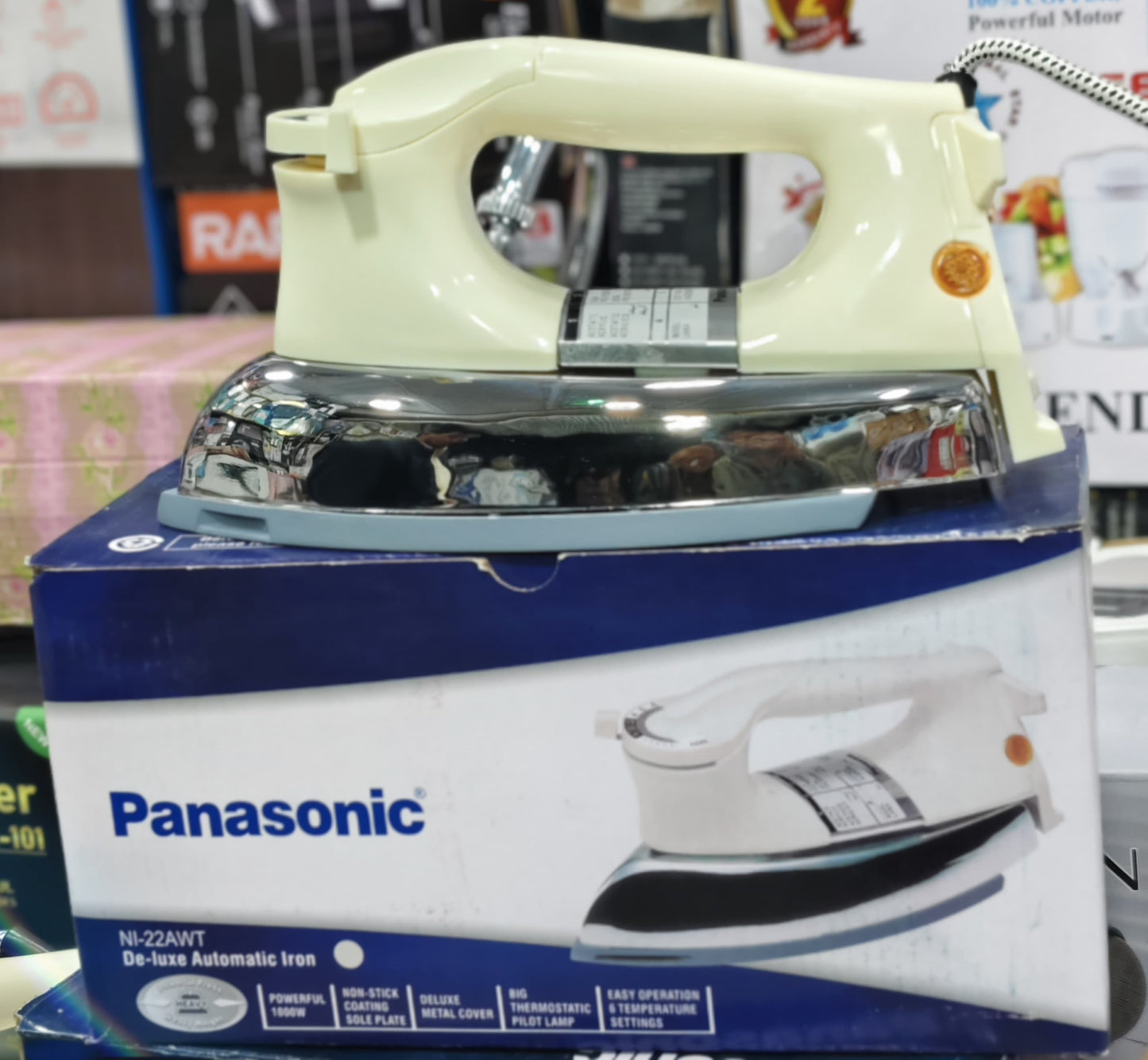 Panasonic De-Luxe Automatic Dry Iron – Heavy Press, Non-Stick Soleplate